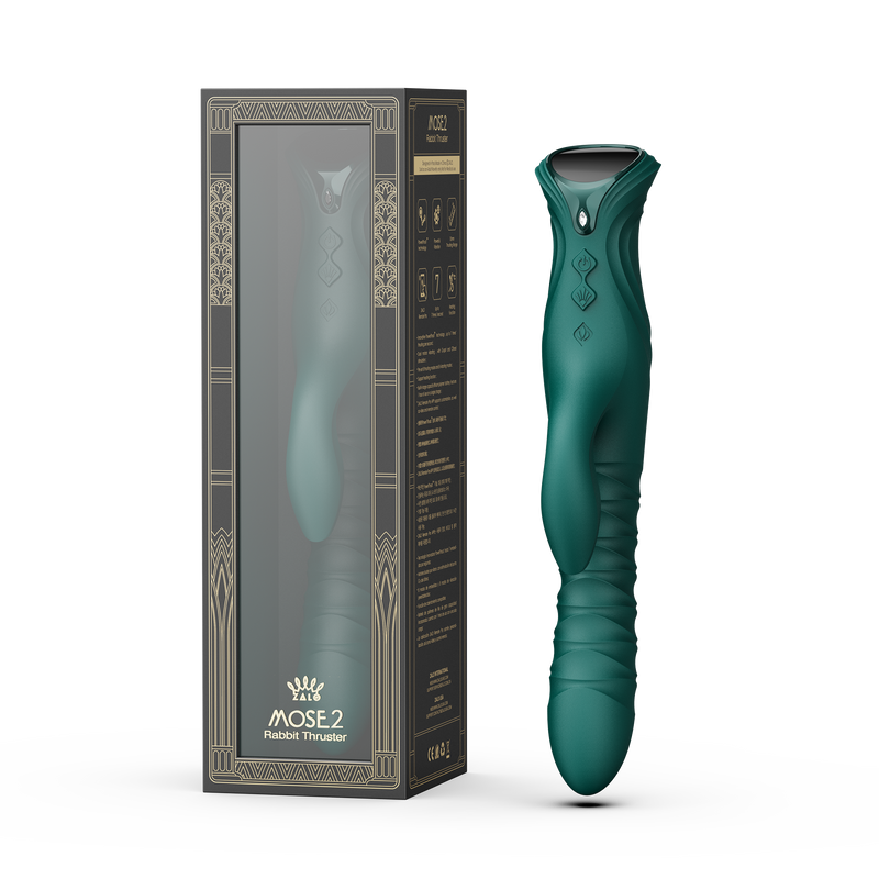 ZALO - Mose 2 - Stotende Rabbit Vibrator – Smaragdgroen