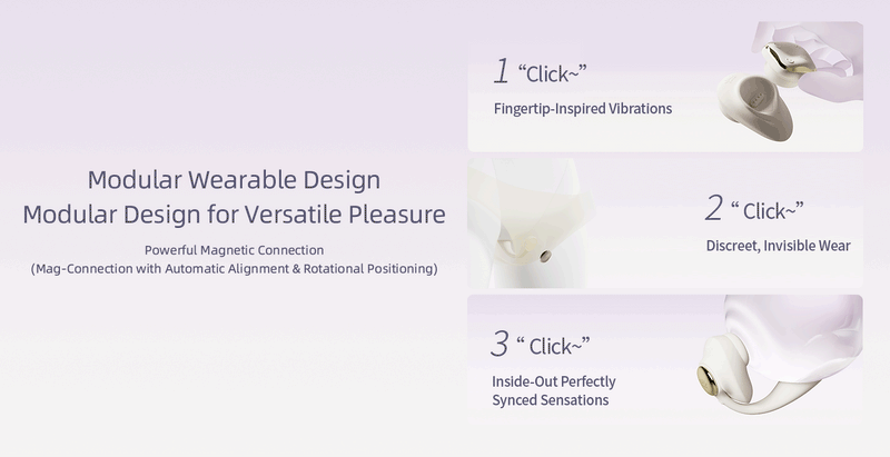 ZALO - Deya - Hands-free Vibrator - Modulair Kliksysteem - Ivoorwit