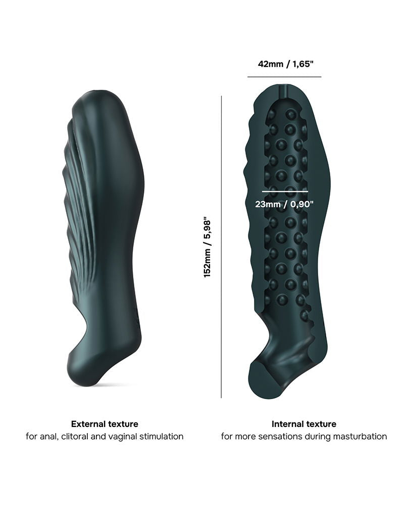 ManWan - Ryzer - Penis Extender en Zachte Masturbatie Sleeve - Pine Grey