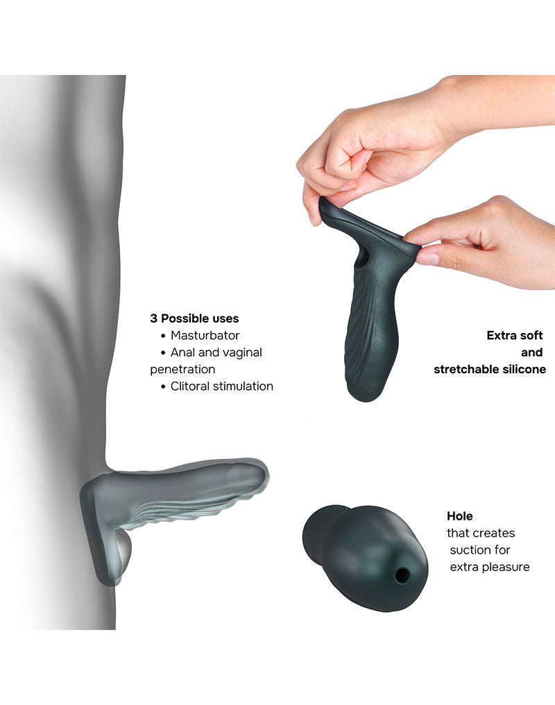 ManWan - Ryzer - Penis Extender en Zachte Masturbatie Sleeve - Pine Grey