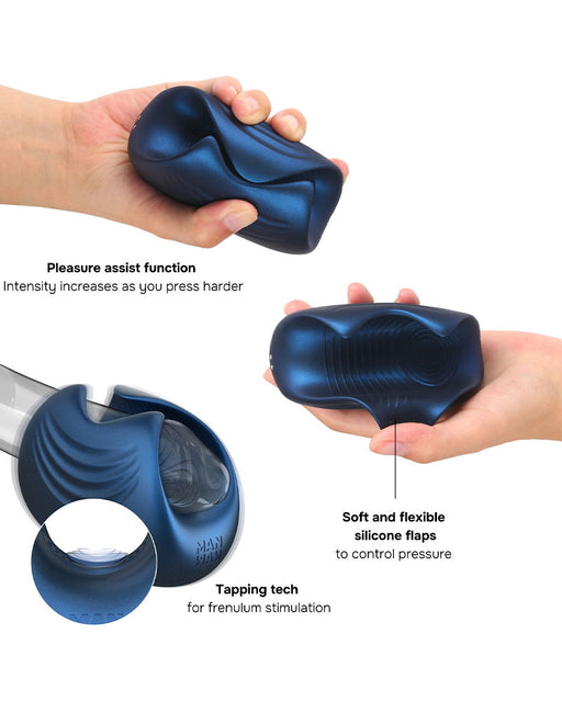 ManWan - Sub One - Vibrerende Masturbator met Tapping Feature - Stellar Blue
