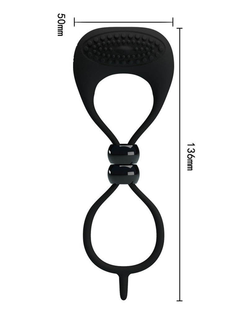 Pretty Love - Locker - Vibrerende Cockring - Zwart