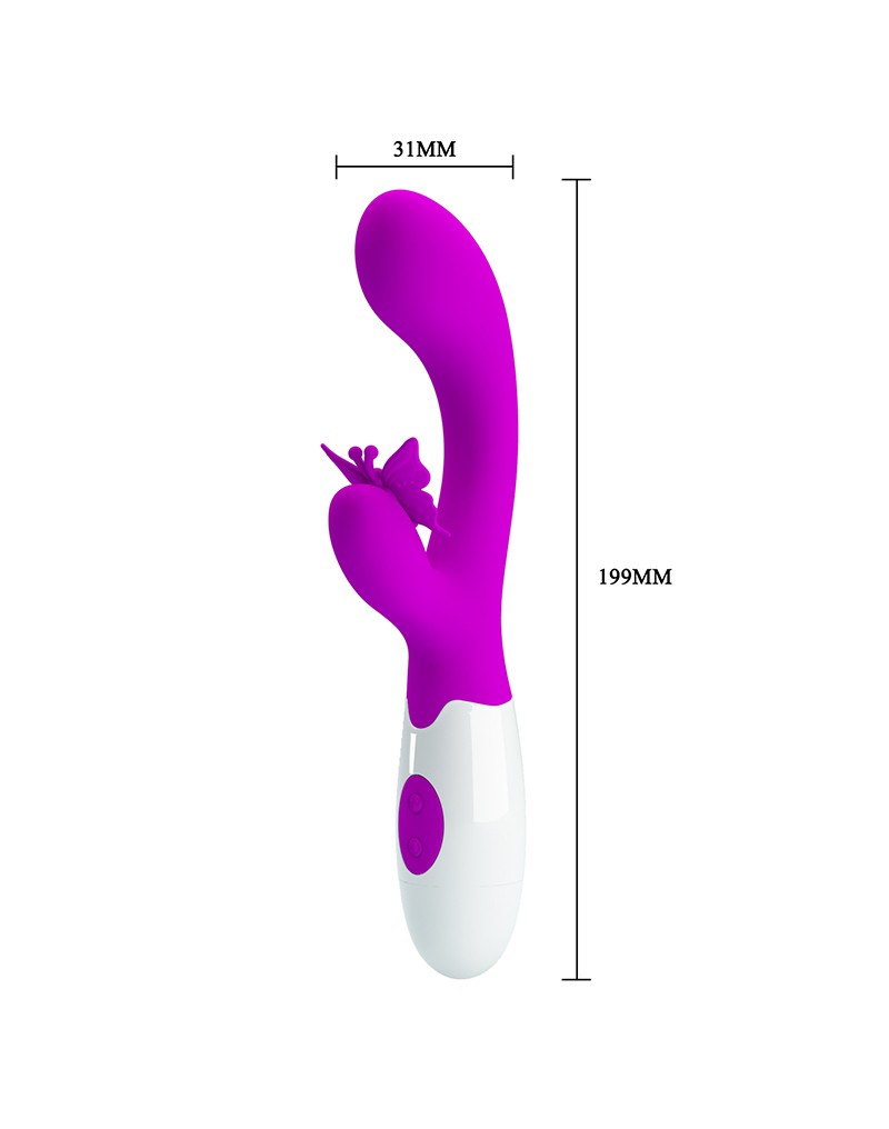 Pretty Love -  Butterfly Kiss - Rabbit Vibrator - Tarzan Vibrator - Roze