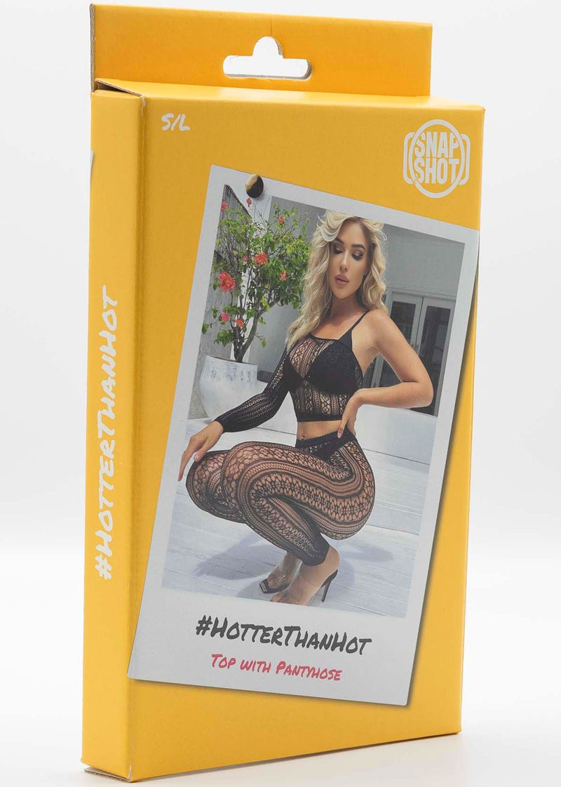 Snapshot - #hotterthanhot - One Shoulder Top met Panty - One Size - Zwart-Erotiekvoordeel.nl