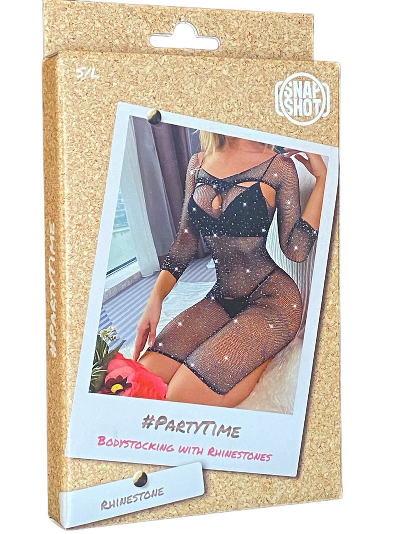 Snapshot - #partytime - Jurkje met Strass - One Size - Zwart-Erotiekvoordeel.nl