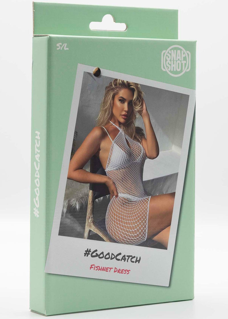 Snapshot - #goodcatch - Visnet Mini Jurk - One Size - Wit-Erotiekvoordeel.nl