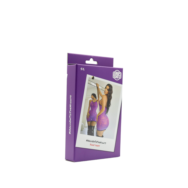 Snapshot - #holdontothenights - Sexy Kort Jurkje - One Size - Paars/Zwart
