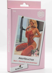 Snapshot - #hotseduction - Body en Kousen met Strass - One Size - Rood-Erotiekvoordeel.nl