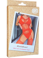 Snapshot - #datenight - Body met Jarretelpanty Set - One Size - Rood-Erotiekvoordeel.nl