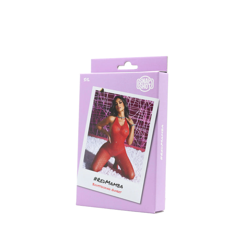 Snapshot - #redmamba - Catsuit met Open Kruis - One Size - Rood-Erotiekvoordeel.nl