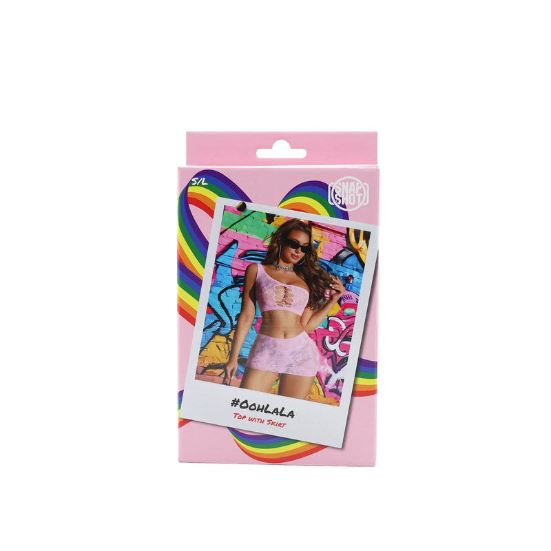 Snapshot - #oohlala - Top met Rokje - One Size - Roze-Erotiekvoordeel.nl