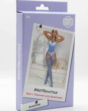 Snapshot - #hotseduction - Body en Kousen met Strass - One Size - Lichtblauw-Erotiekvoordeel.nl