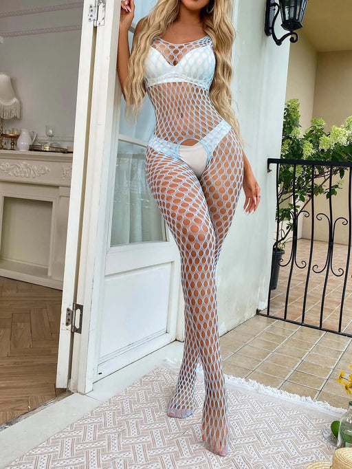 Snapshot - #sexysunday - Visnet Bodystocking - One Size - Lichtblauw-Erotiekvoordeel.nl