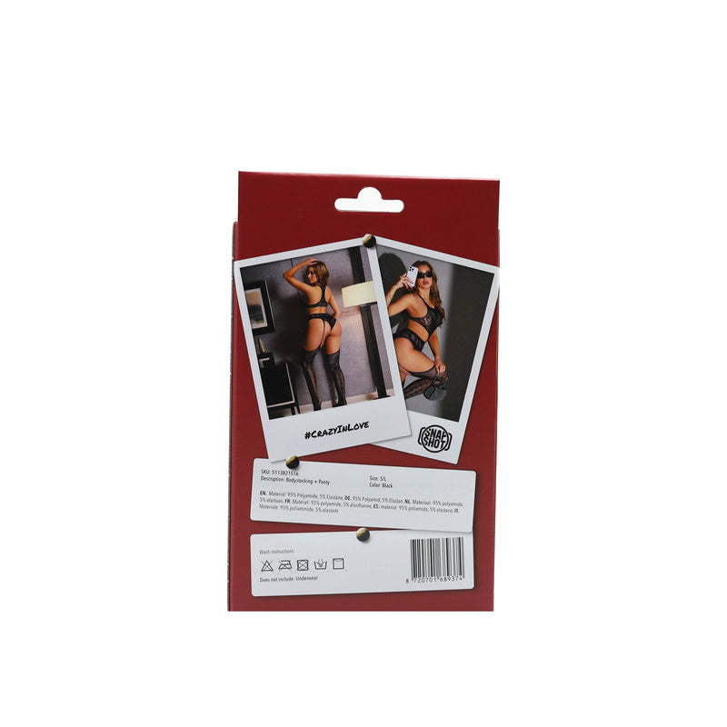 Snapshot - #crazyinlove - Body en Panty - One Size - Zwart-Erotiekvoordeel.nl