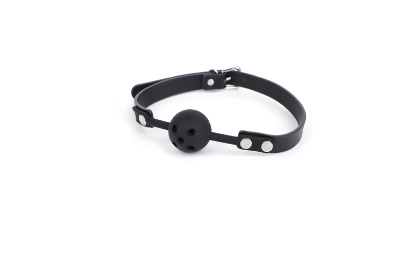 Smart Moves - Siliconen Ball Gag met Ademgaten - Zwart-Erotiekvoordeel.nl