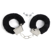 Smart Moves - Metalen Handboeien met Fake Fur - Zwart-Erotiekvoordeel.nl