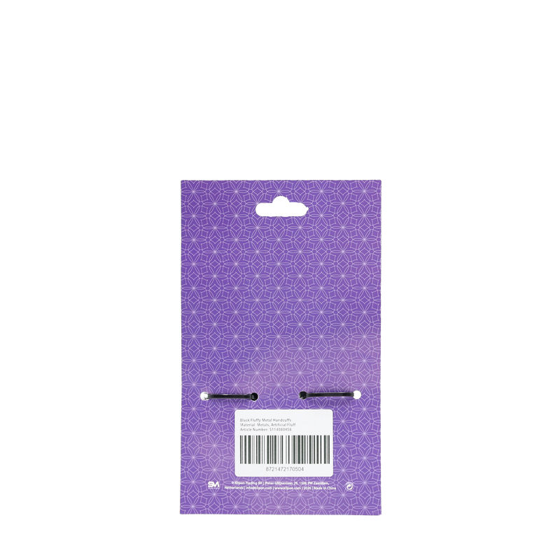 Smart Moves - Metalen Handboeien met Fake Fur - Zwart-Erotiekvoordeel.nl