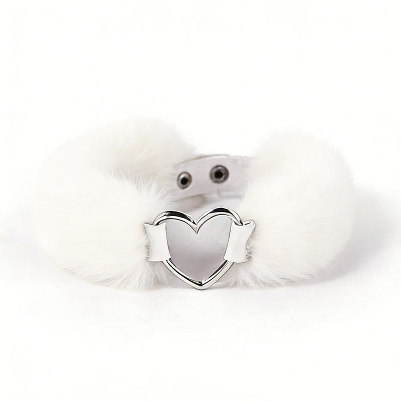 Smart Moves - Love Collar - Kunstbont - Hartvormige Ring - Wit-Erotiekvoordeel.nl