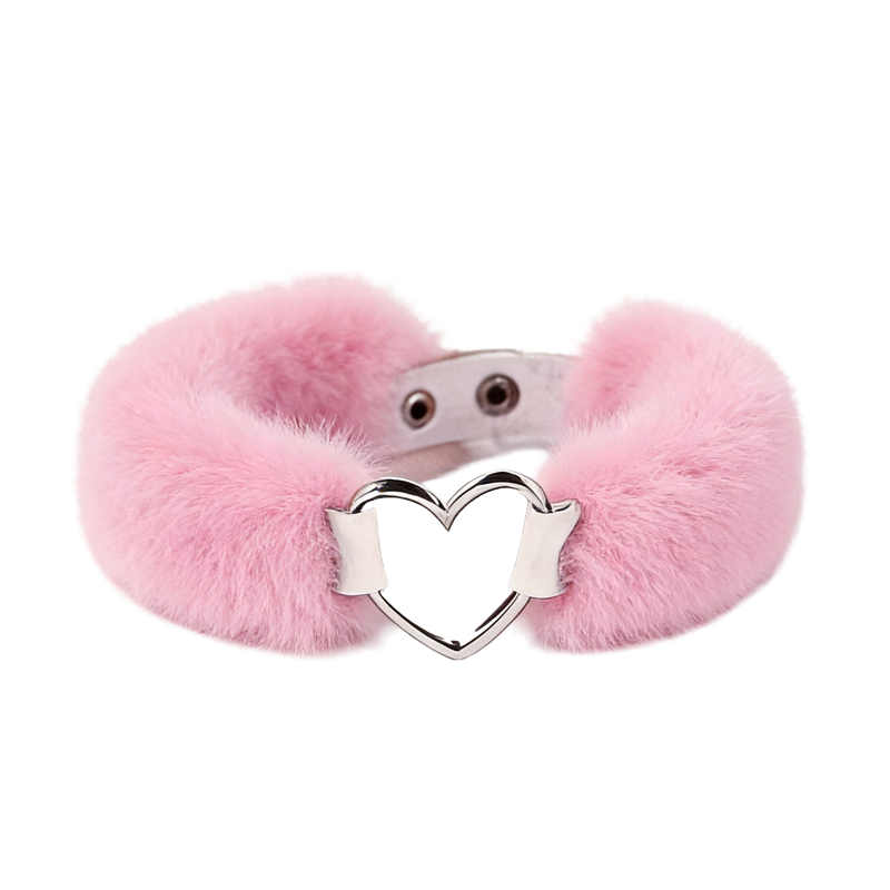 Smart Moves - Love Collar - Kunstbont - Hartvormige Ring - Roze-Erotiekvoordeel.nl