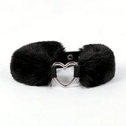 Smart Moves - Love Collar - Kunstbont - Hartvormige Ring - Zwart-Erotiekvoordeel.nl
