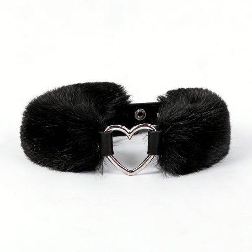 Smart Moves - Love Collar - Kunstbont - Hartvormige Ring - Zwart-Erotiekvoordeel.nl