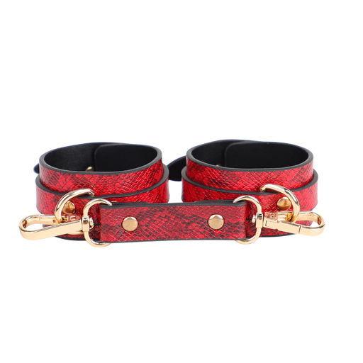 Smart Moves - Handboeien - Snake Print - PU Leer - Rood-Erotiekvoordeel.nl