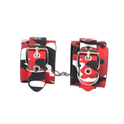 Smart Moves - Handboeien in Camouflage Print - PU Leer - Rood/Zwart/Wit-Erotiekvoordeel.nl
