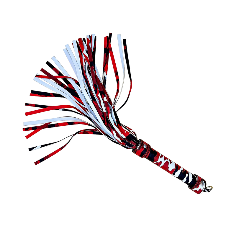 Smart Moves - Flogger in Camouflage Print - PU Leer - Rood/Zwart/Wit-Erotiekvoordeel.nl