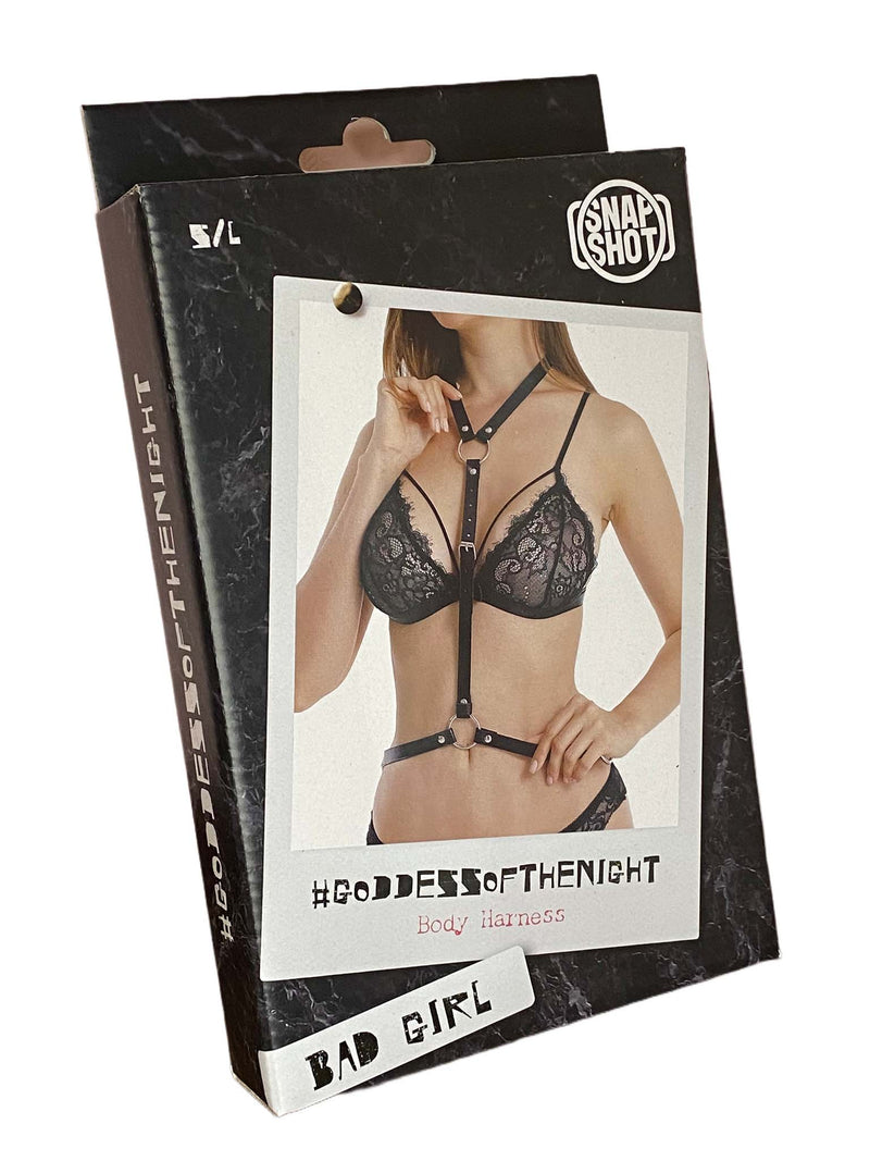 Bad Girl - #goddesofthenight - Body Harnasje met Tailleband - One Size - Zwart