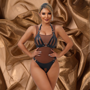 Bad Girl - #dungeongirl - Straps BH en Slip - Maat S/L - Verstelbaar-Erotiekvoordeel.nl