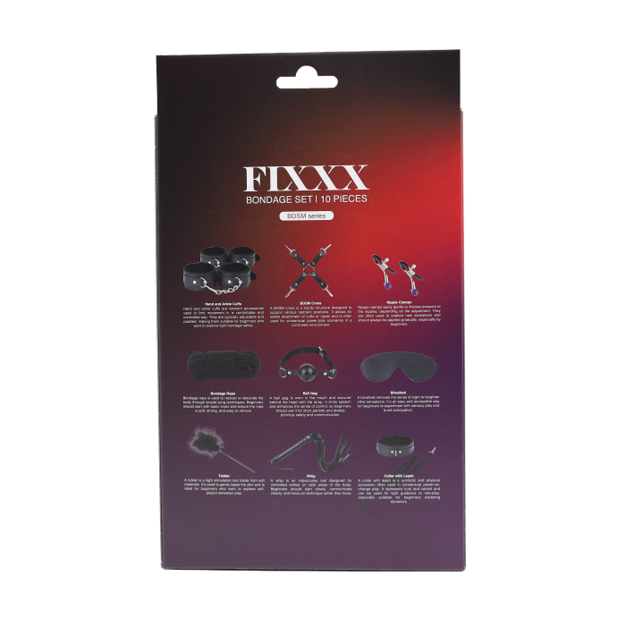 Fixxx - BDSM Bondageset - Gevoerd met Bont - Zwart-Erotiekvoordeel.nl