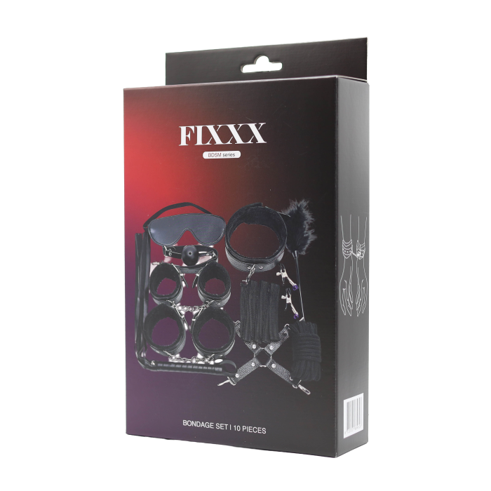 Fixxx - BDSM Bondageset - Gevoerd met Bont - Zwart-Erotiekvoordeel.nl