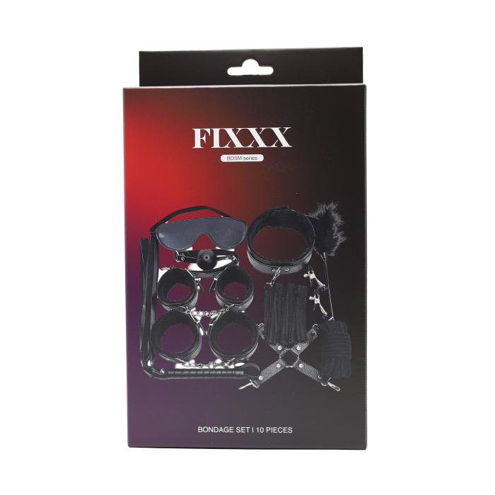 Fixxx - BDSM Bondageset - Gevoerd met Bont - Zwart-Erotiekvoordeel.nl