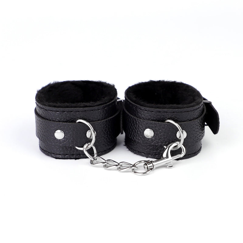 Fixxx - BDSM Bondageset - Gevoerd met Bont - Zwart-Erotiekvoordeel.nl