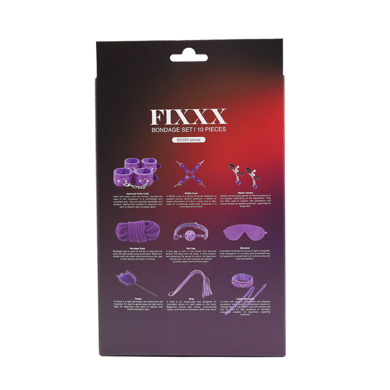 Fixxx - BDSM Bondageset - Gevoerd met Bont - Paars-Erotiekvoordeel.nl