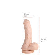 515 line - Dildo - 19.5 x 4.5 cm - Met Zuignap - Lichte Huidskleur