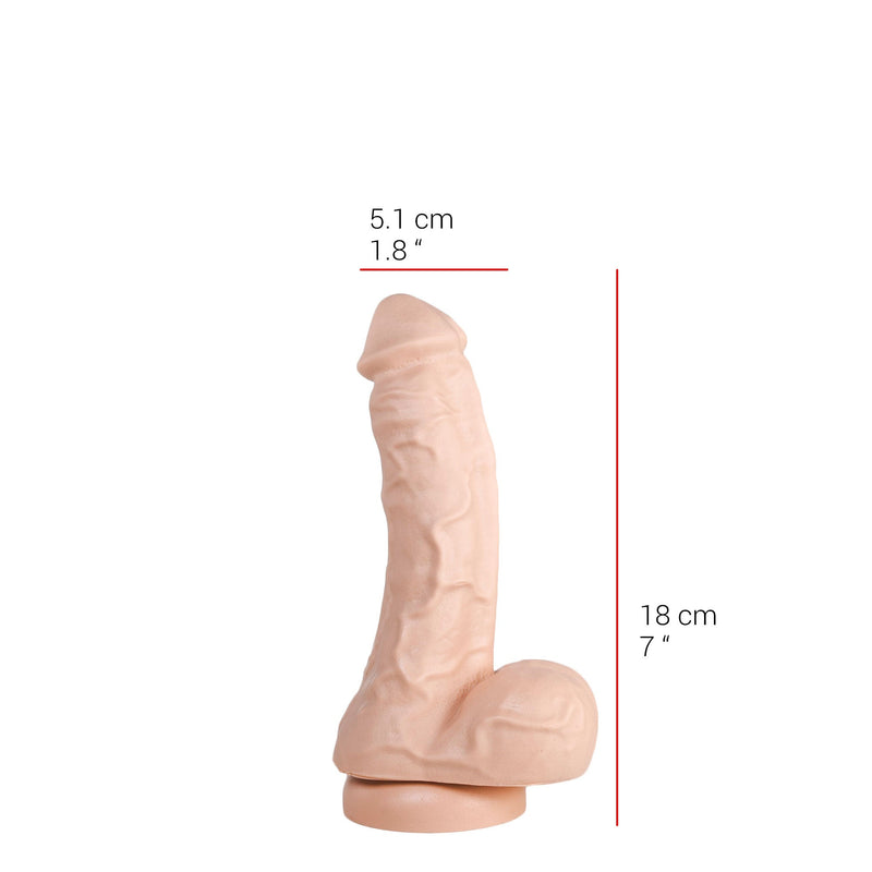 515 line - Dildo - 19.5 x 4.5 cm - Met Zuignap - Lichte Huidskleur