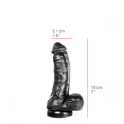 515 line - Dildo - 19.5 x 4.5 cm - Met Zuignap - Zwart