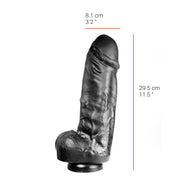 515 line - Dildo 29.5 x 8.1 cm - Met Zuignap - Zwart