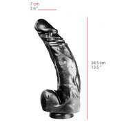 515 line - Dildo - 34.5 x 7 cm - Met Zuignap - Zwart