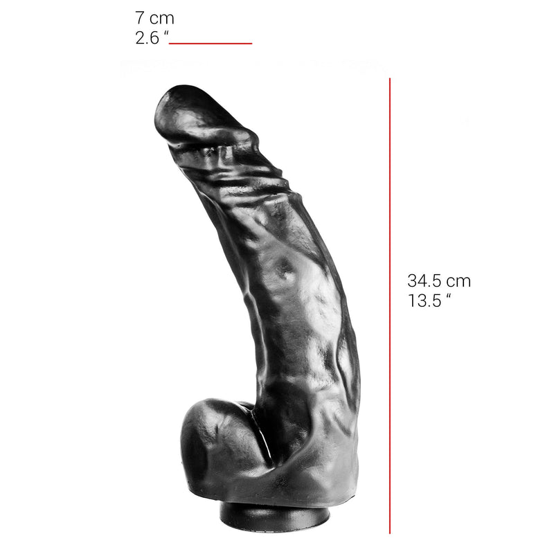 515 line - Dildo - 34.5 x 7 cm - Met Zuignap - Zwart