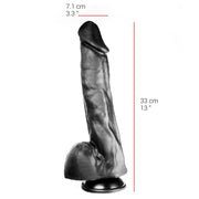 515 line - Dildo - 35 x 7.1 cm Met Zuignap – Zwart