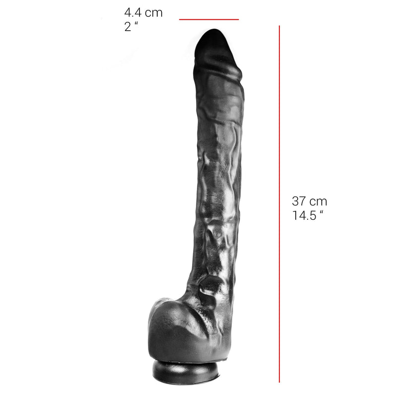515 line - Dildo - 37 x 4.4 cm Met Zuignap - Zwart