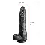 515 line - Dildo - Met Zuignap - 25.5 x 4.9 cm - Zwart