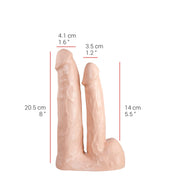 515 line - Dubbele Dildo - 20.5 en 14 cm - Lichte Huidskleur