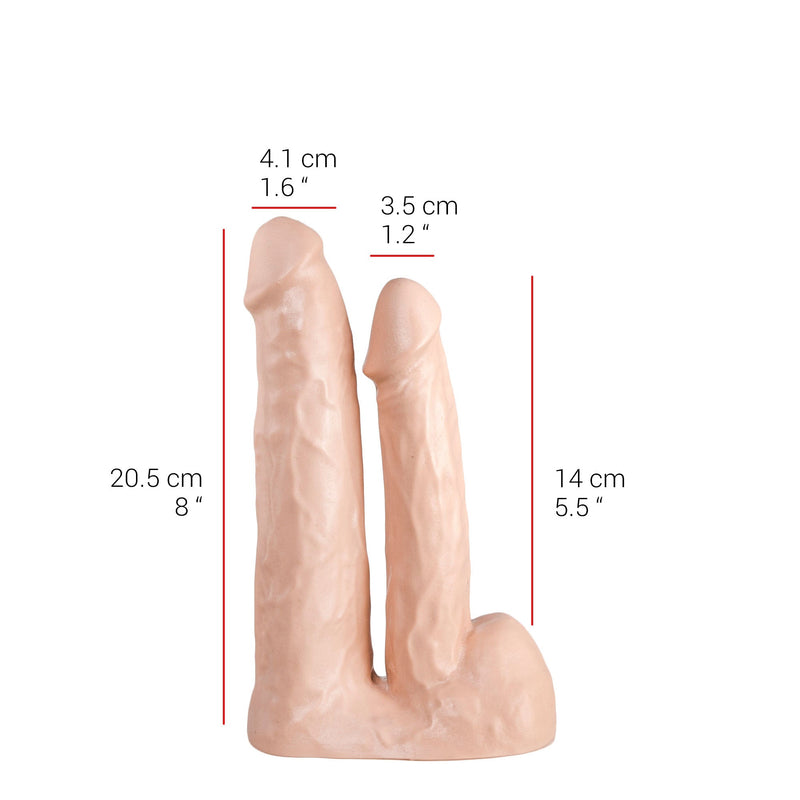 515 line - Dubbele Dildo - 20.5 en 14 cm - Lichte Huidskleur