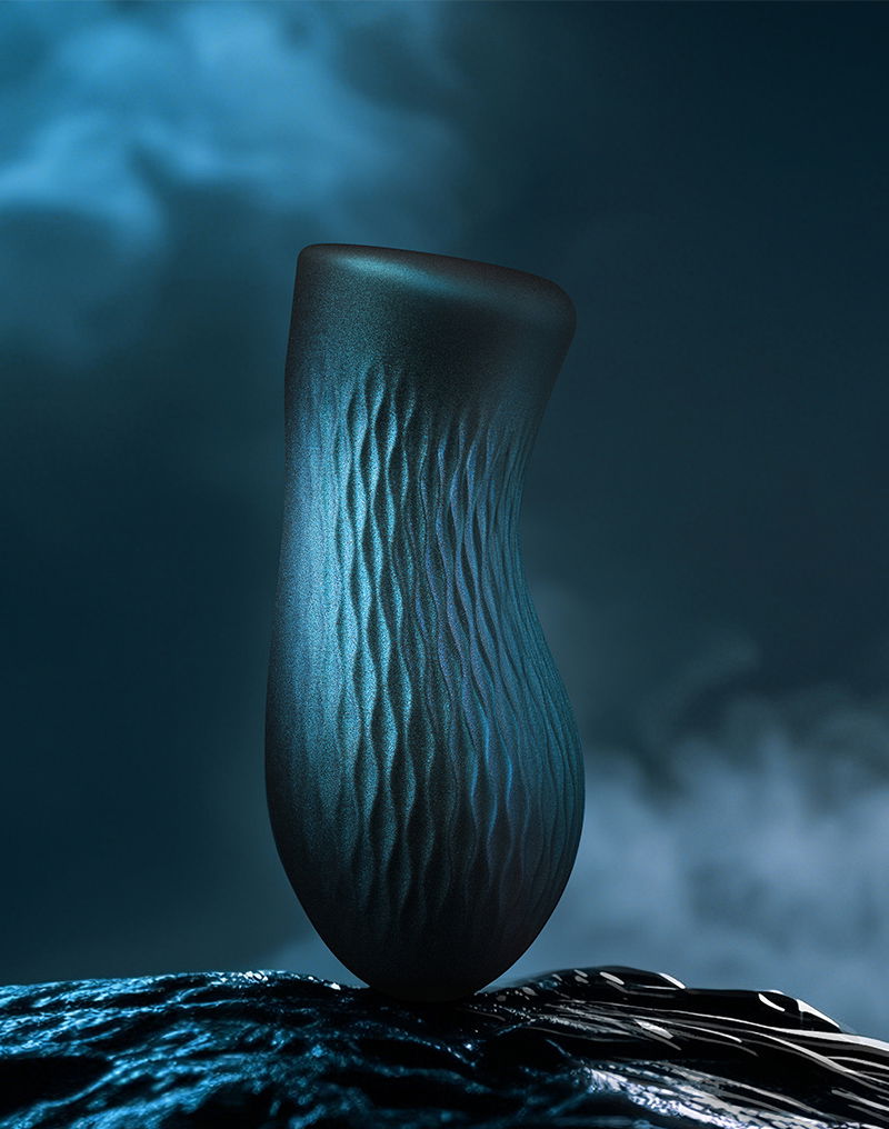Dorcel - Sili-Cup - Dual Sensation Masturbator - Siliconen - Blauw Metallic