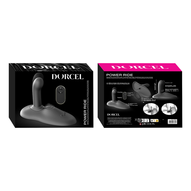 Dorcel - Power Ride - Hands-free Vibrator - Met Stoot Functie - Zwart-Erotiekvoordeel.nl