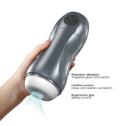Dorcel - Blowjoy Vibe - Vibrerende Masturbator - Grijs-Erotiekvoordeel.nl