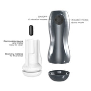 Dorcel - Blowjoy Vibe - Vibrerende Masturbator - Grijs-Erotiekvoordeel.nl